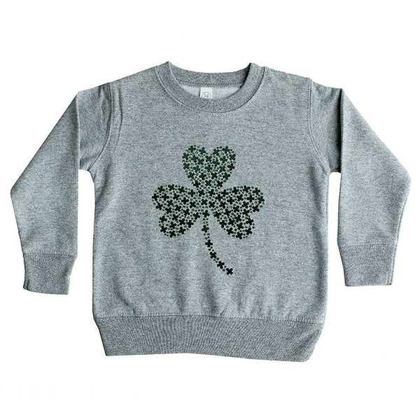 Beaded Shamrock on Sweatshirt