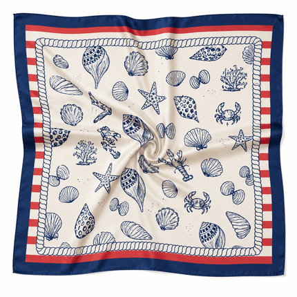 Sea Print Square Scarf