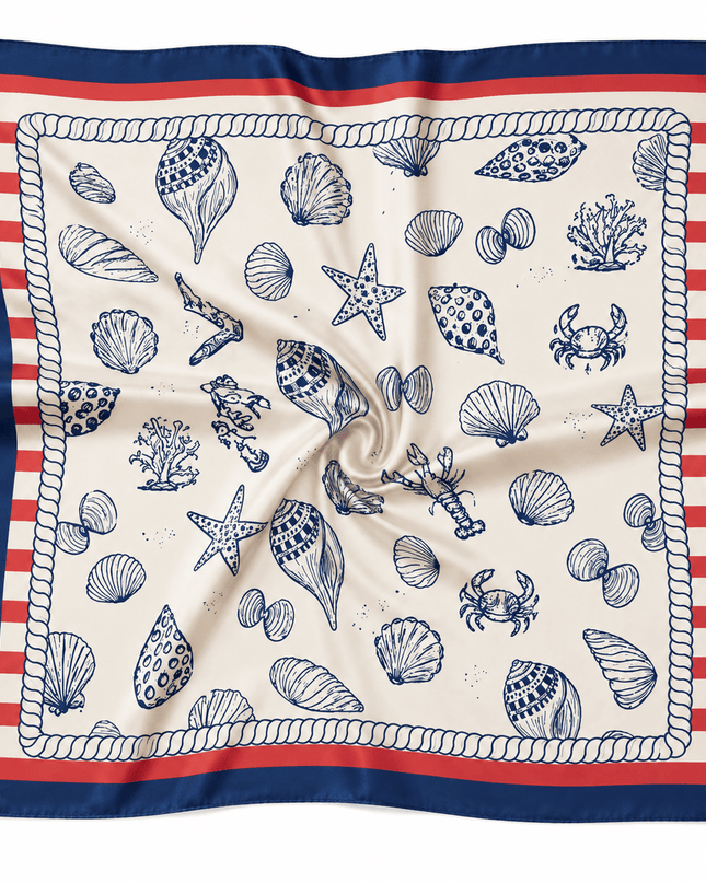 Sea Print Square Scarf