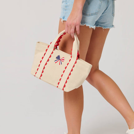 LIBERTY BOW MINI TOTE,RED