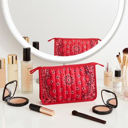 Bandana Print Pouch -Beau Red