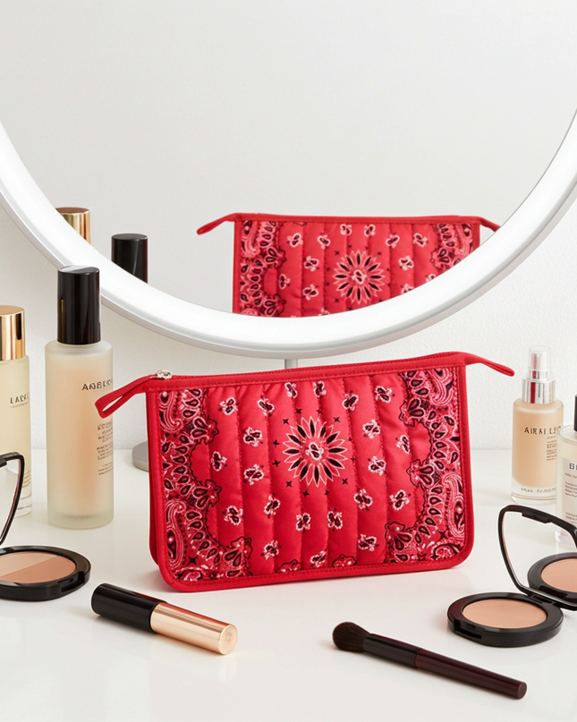 Bandana Print Pouch -Beau Red