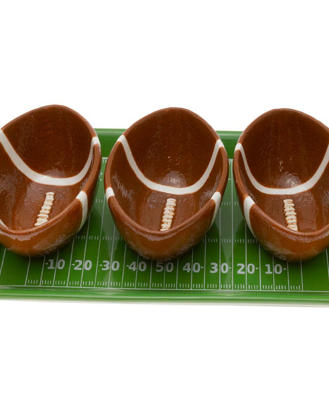 Football Fever Dolomite Condiment Tray Fall Autumn