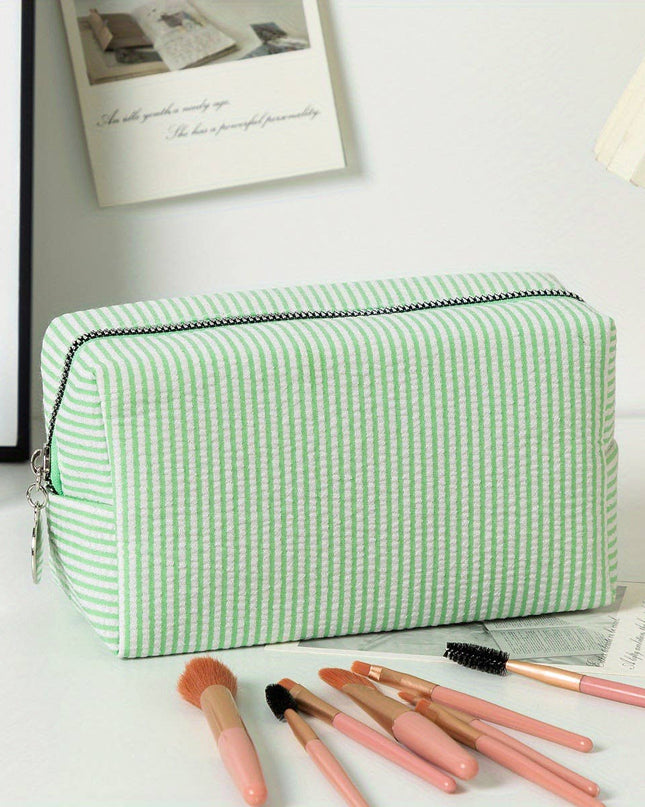 Personalized Striped Cosmetic Bag