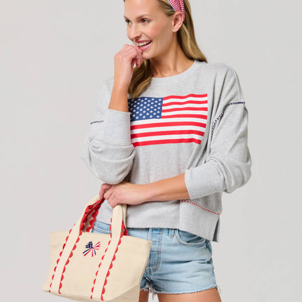 LIBERTY BOW MINI TOTE,RED