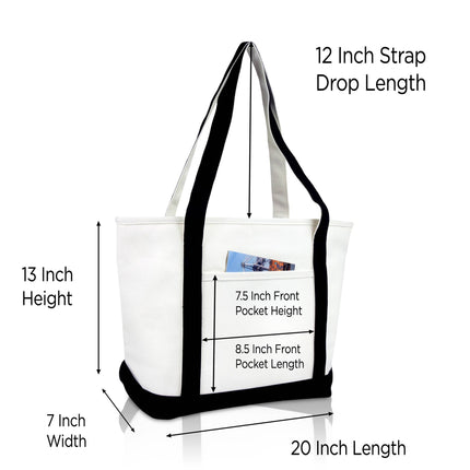 Personalized Black Tote Bag with Initial
