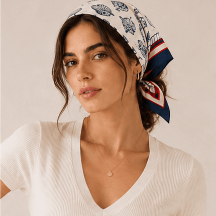 Sea Print Square Scarf