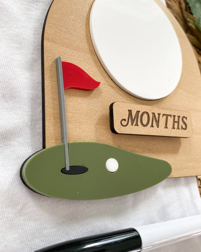 Dry Erase Monthly Milestone Sign - Golf
