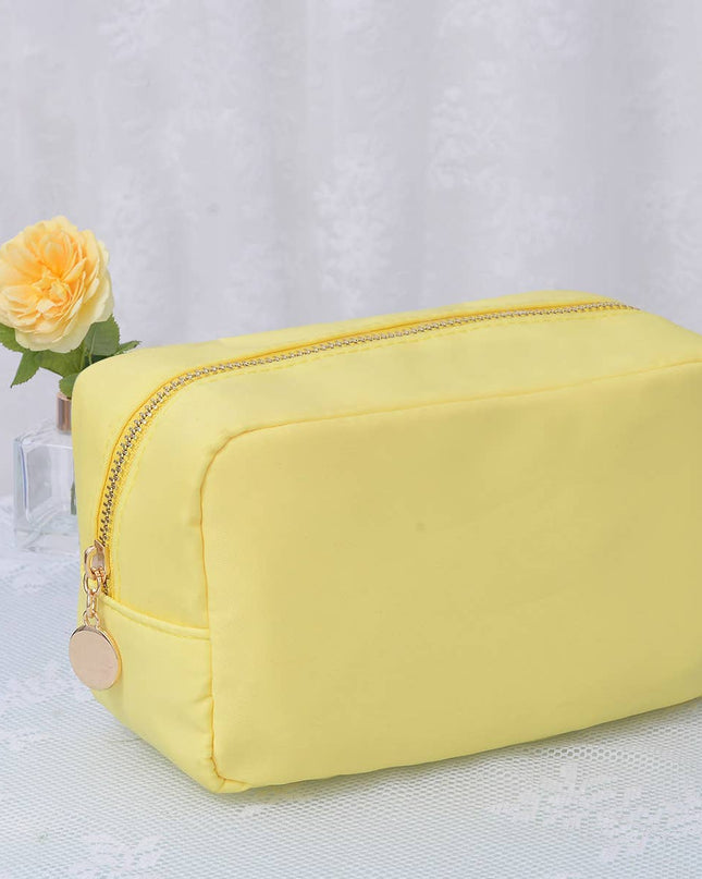 Personalized Emma Round Zippered Nylon Cosmetic Pouch Bag