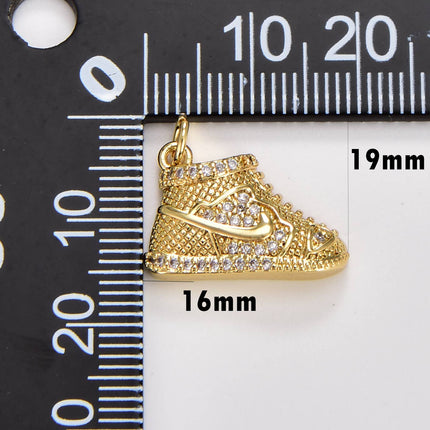 Dainty Sneaker Shoe Charm, Gold Filled Shoe Pendant, CP1767
