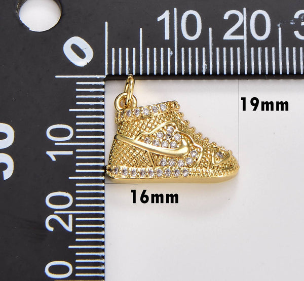 Dainty Sneaker Shoe Charm, Gold Filled Shoe Pendant, CP1767