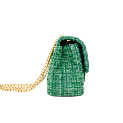 Classic Large Tweed Handbag-Navy