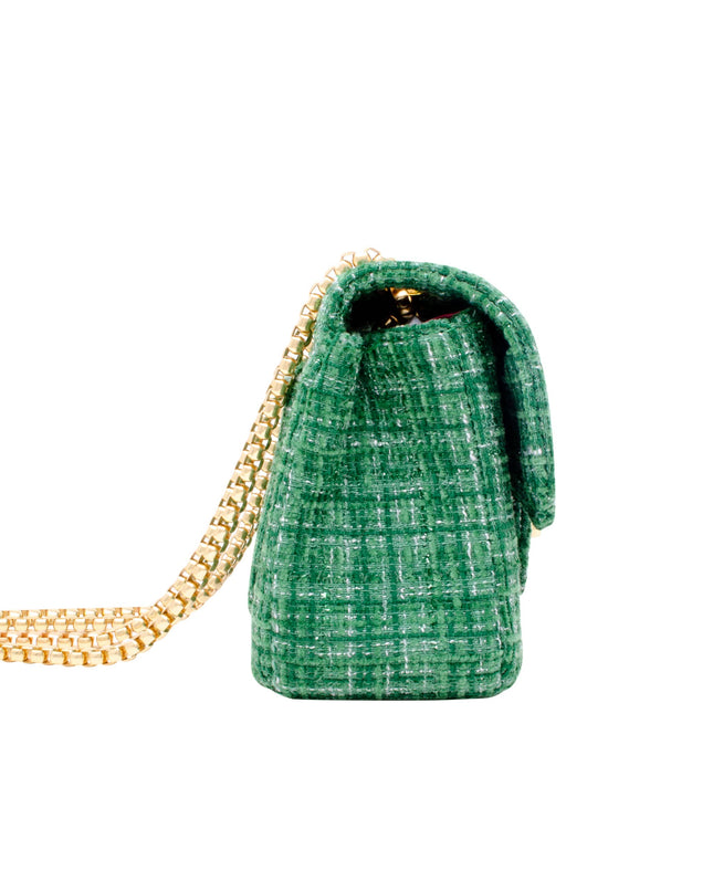 Classic Large Tweed Handbag-Navy
