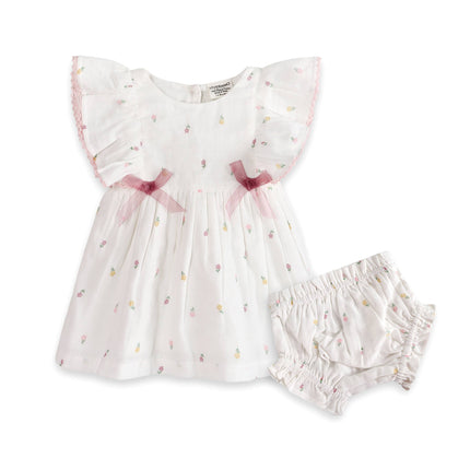 Sylvie Flower Baby Dress + Bloomer (Organic)