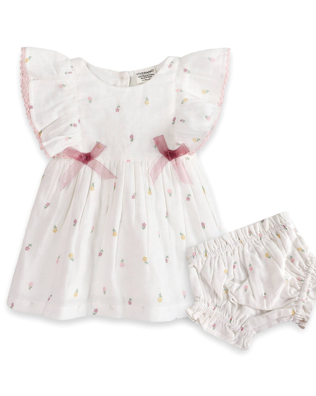 Sylvie Flower Baby Dress + Bloomer (Organic)