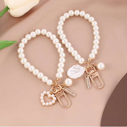 Faux Pearl KeychainFaux, AirPods Case Chain: Wrist Heart