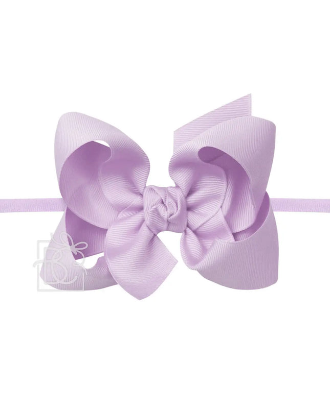 1/4" Nylon Pantyhose Headband W/Signature Grosgrain Bow
