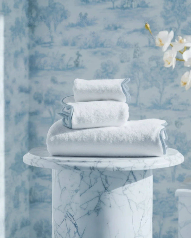 Luxury Scallop Piping Bath Towel Sets (6-Piece)