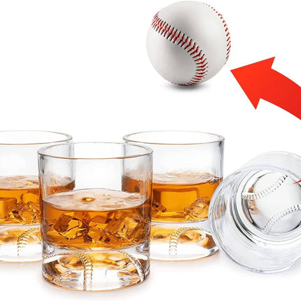 Baseball Whiskey Glasses - Set of 4