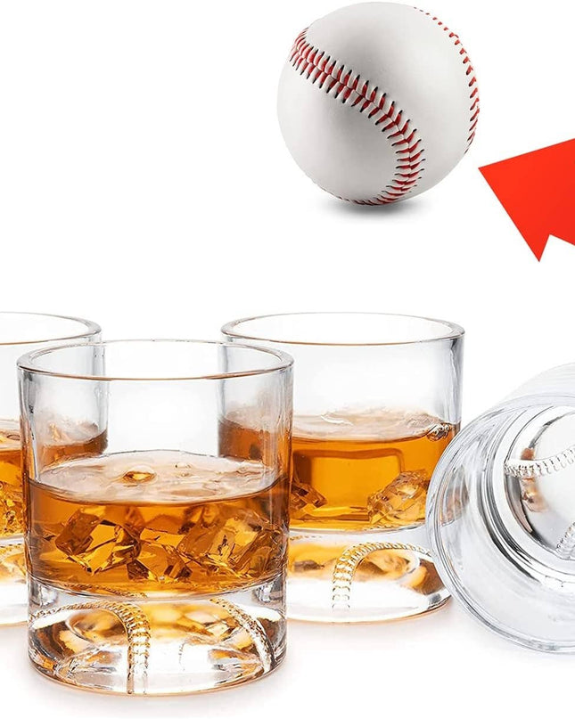 Baseball Whiskey Glasses - Set of 4
