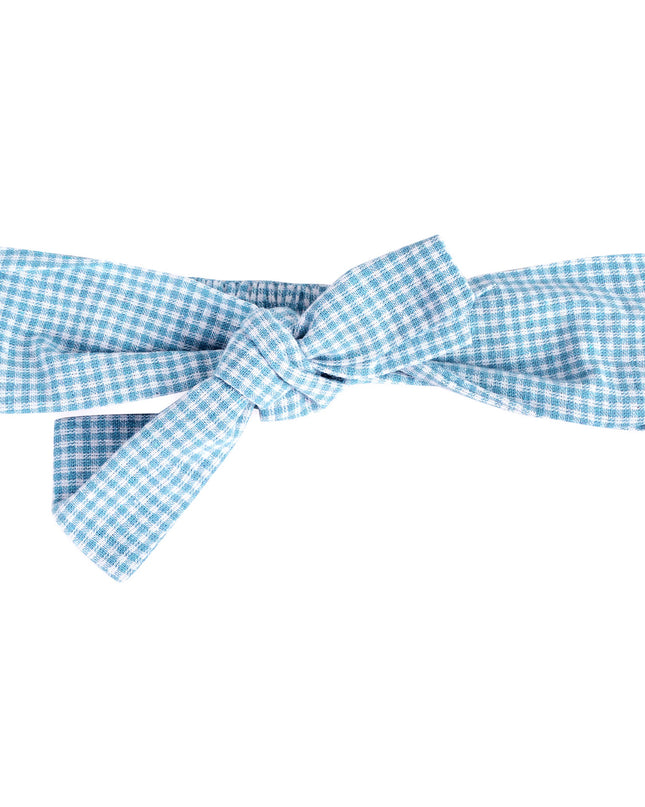 Nautical Gingham Baby Romper + Headband (Organic)