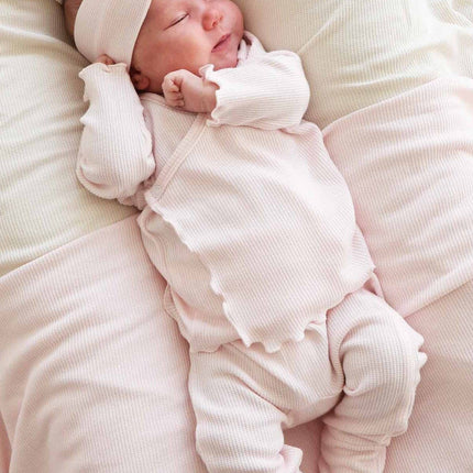 2pc Waffle Crossover Top & Bottom | Pearl Pink