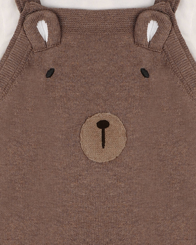 Bear Sweater Knit Baby Overall & Bodysuit Set (Organic)