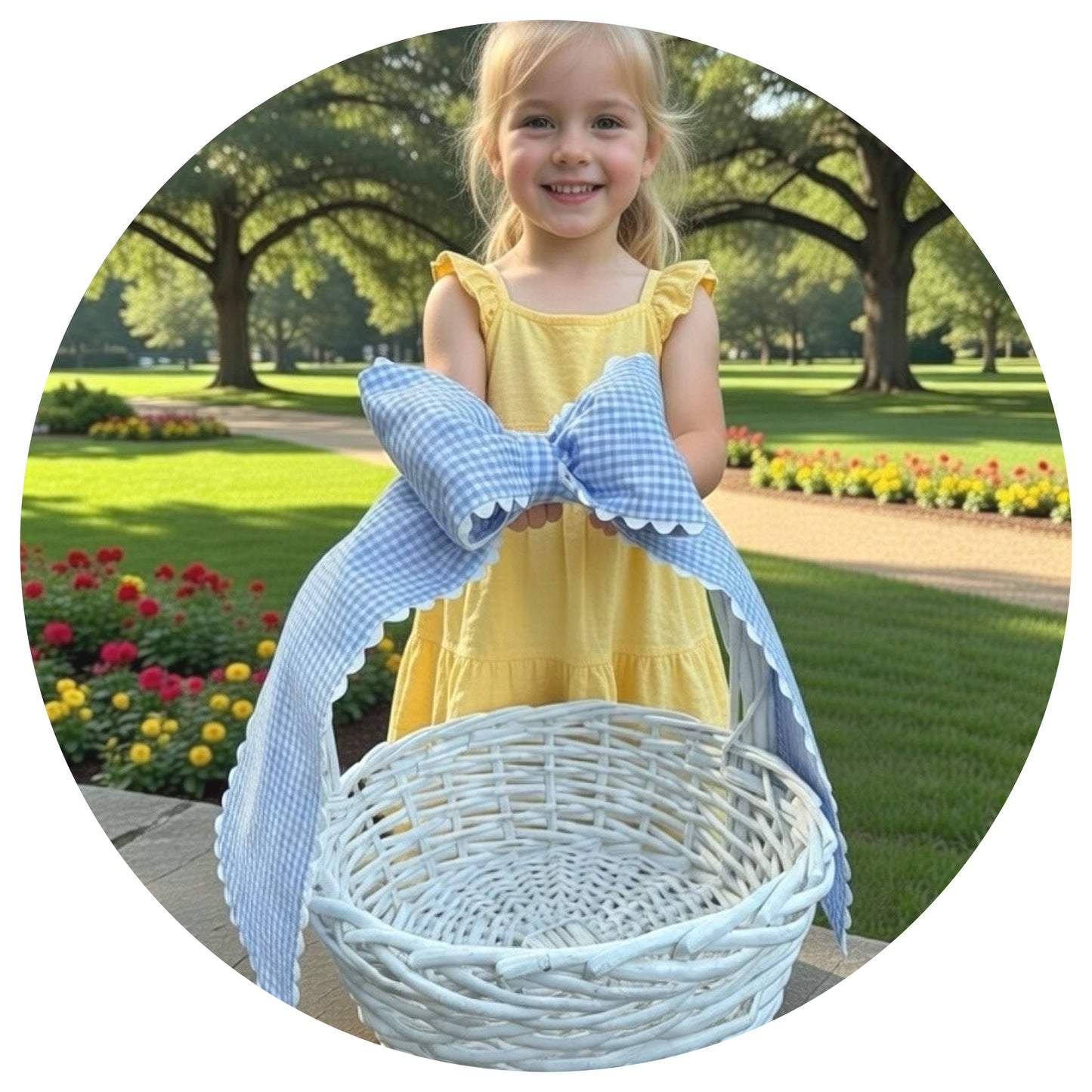 Custom Gingham Bow with Trim