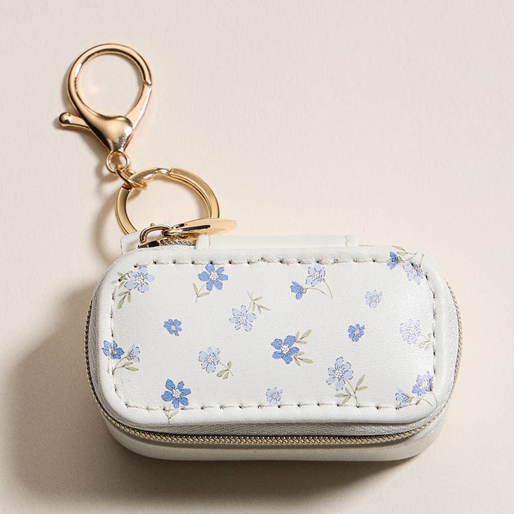 Floral Pattern Printed Travel Jewelry Case
