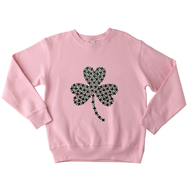 Beaded Shamrock on Sweatshirt