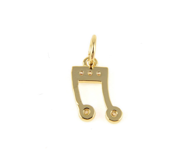 Gold Filled Music Note Charm Pendant CZ Micro Pave, CP411