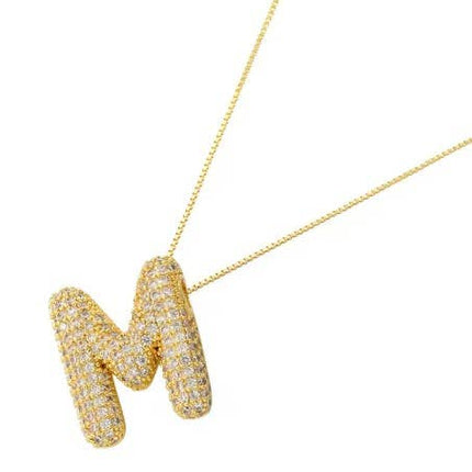 Gold Crystal Initial Necklaces