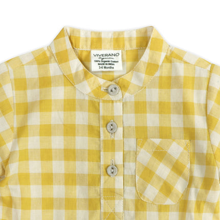 Aiden Gingham Baby Shirt + Linen shorts (Organic)