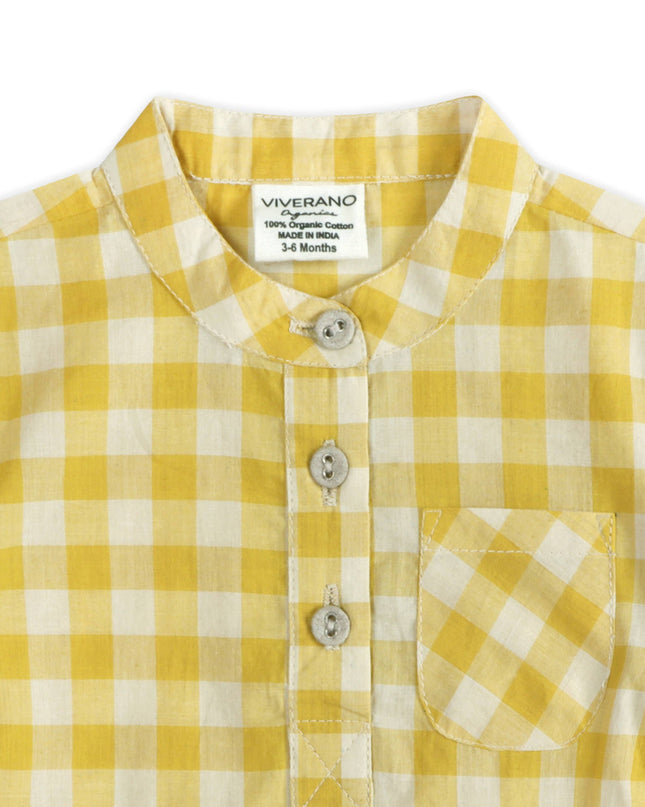 Aiden Gingham Baby Shirt + Linen shorts (Organic)