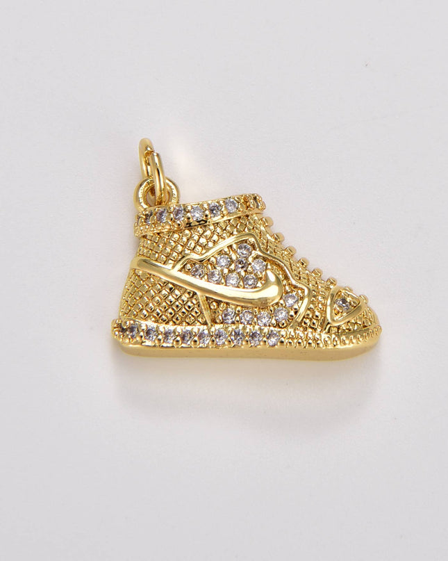 Dainty Sneaker Shoe Charm, Gold Filled Shoe Pendant, CP1767
