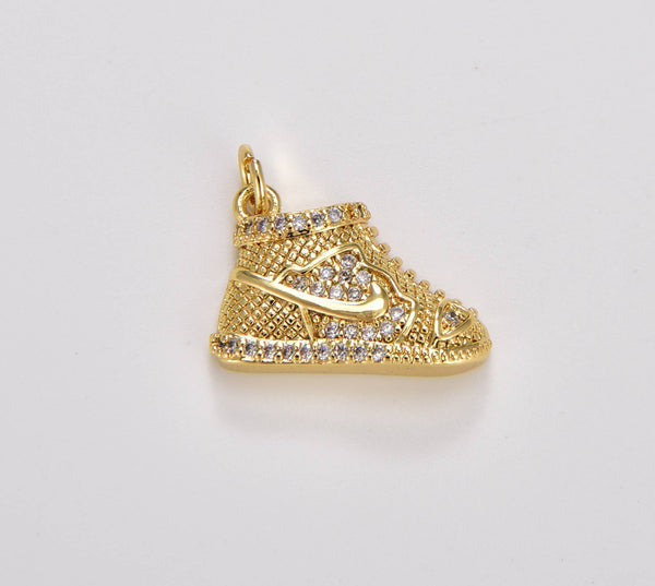 Dainty Sneaker Shoe Charm, Gold Filled Shoe Pendant, CP1767