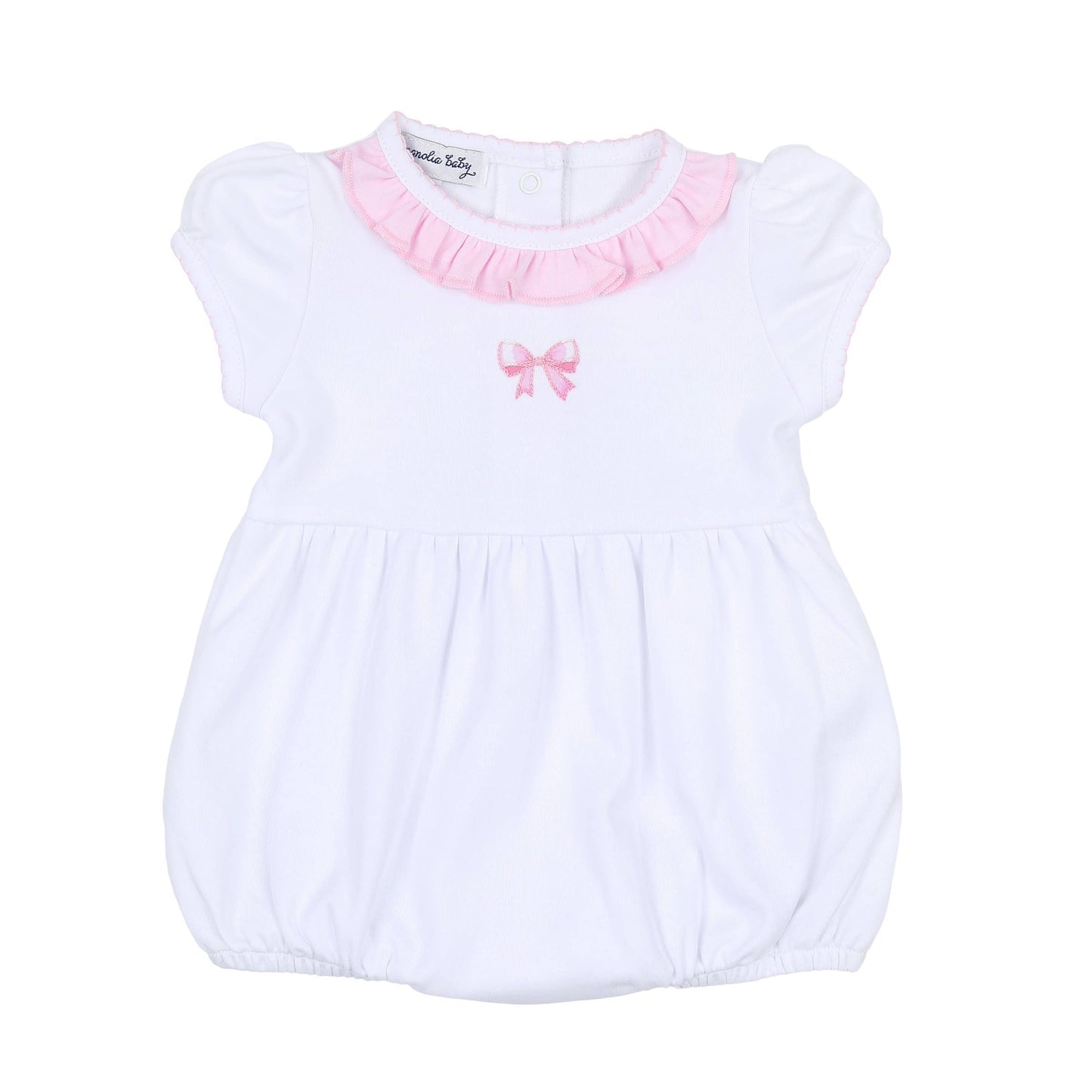 Baby Bows Embroidered S/S Bubble