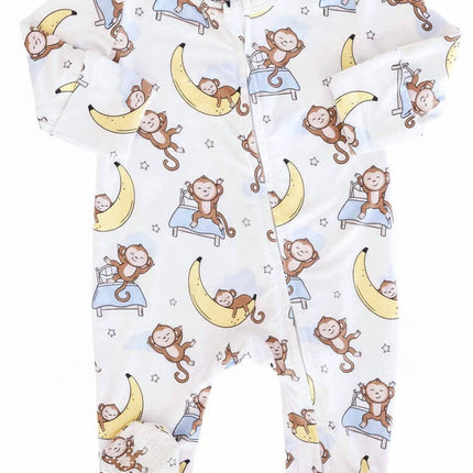 Monkey See, Monkey Snooze Zipper Footie