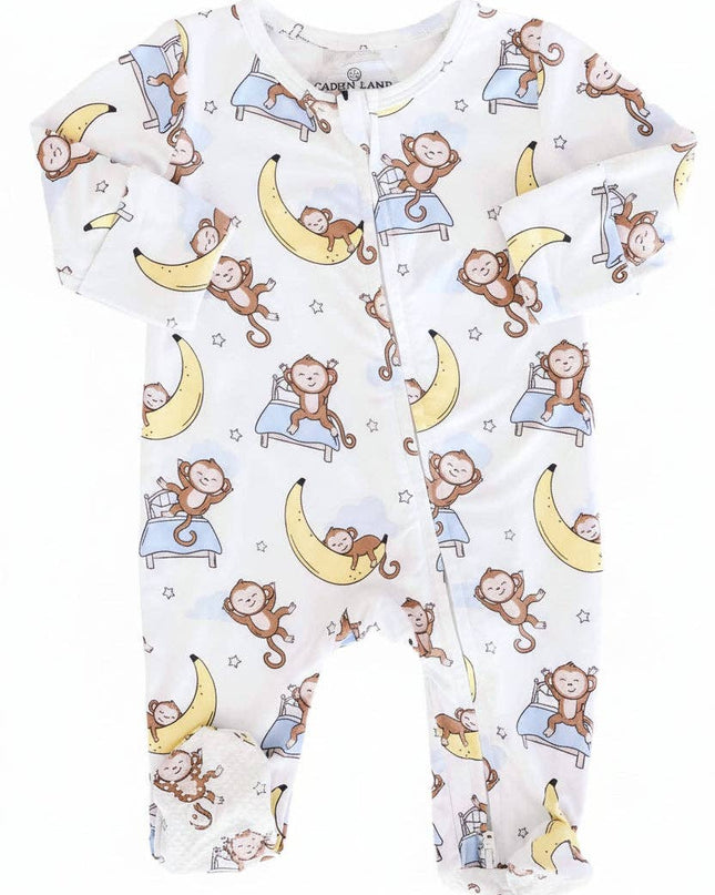 Monkey See, Monkey Snooze Zipper Footie