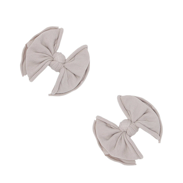 Baby Clips Softy Nylon Bow Hair Clips - 2 Pack