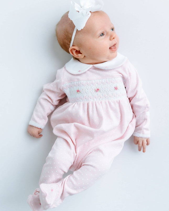 Mia's Classics Smocked Footie - Pink