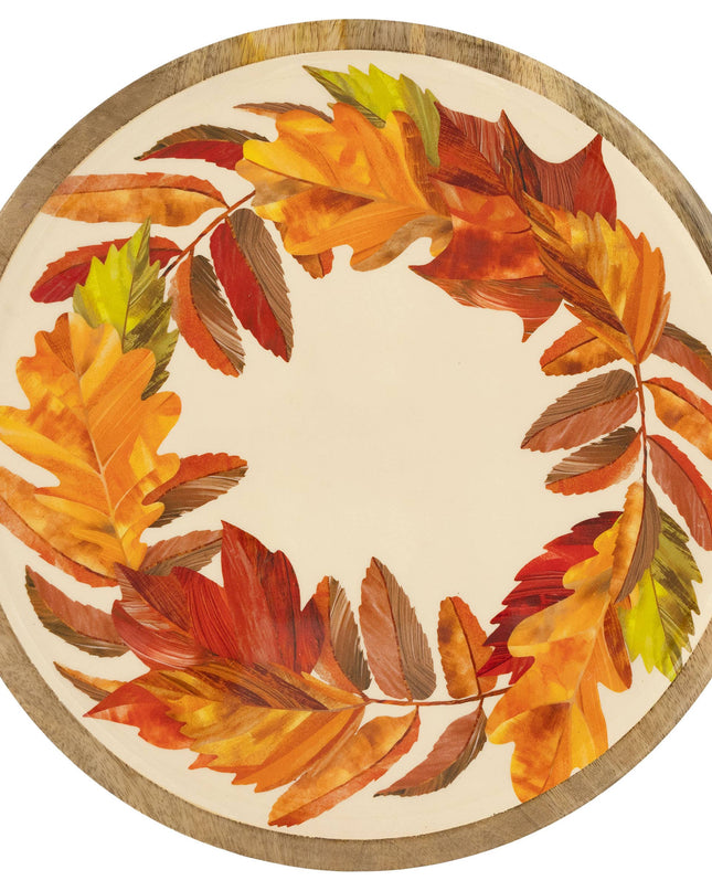 Falling Leaves Round Platter 14"