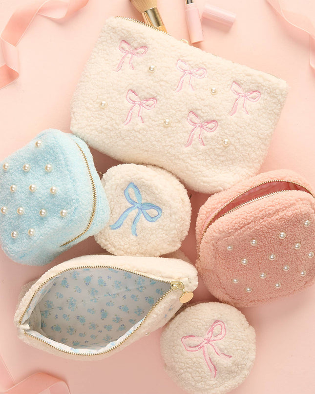 Teddy Pouch - Bows Pink