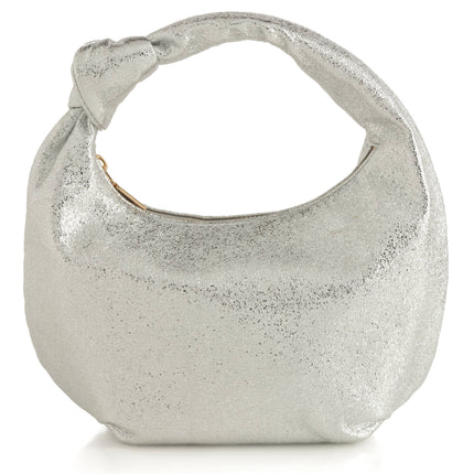 CHRISSY KNOTTED METALLIC TOP HANDLE BAG