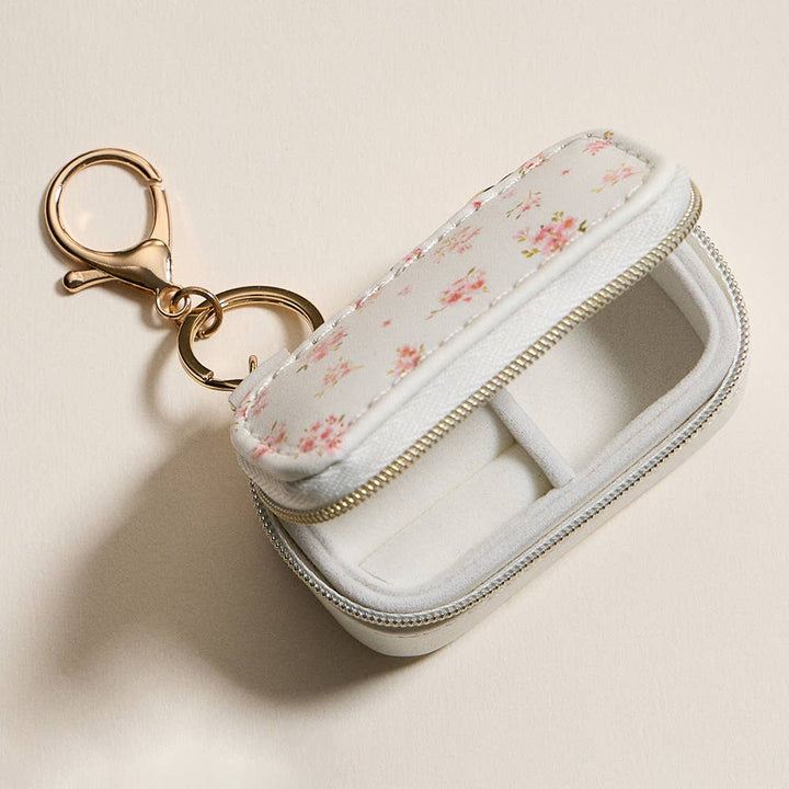 Floral Pattern Printed Travel Jewelry Case