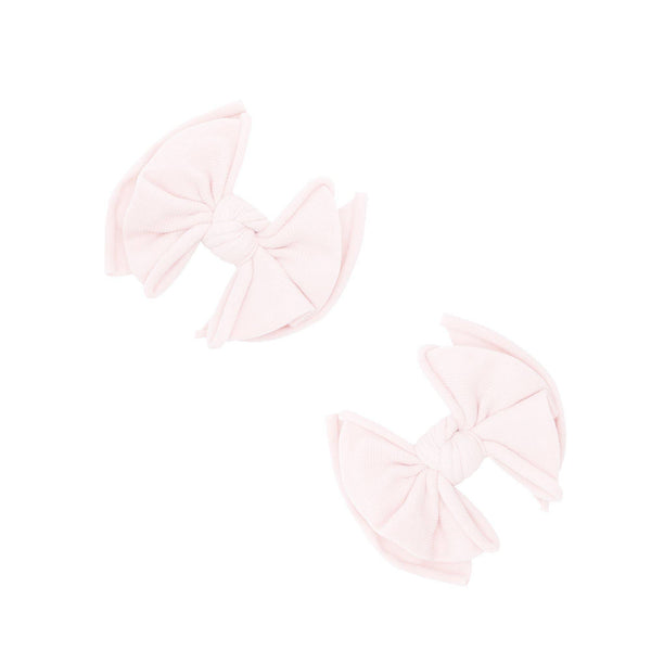 Baby Clips Softy Nylon Bow Hair Clips - 2 Pack