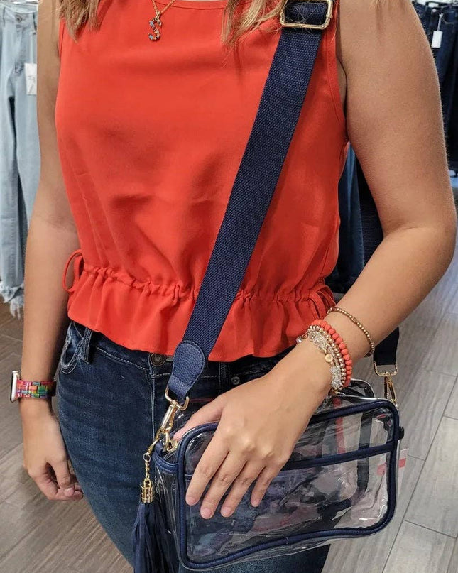 Personalized Game Day Clear Crossbody Bag