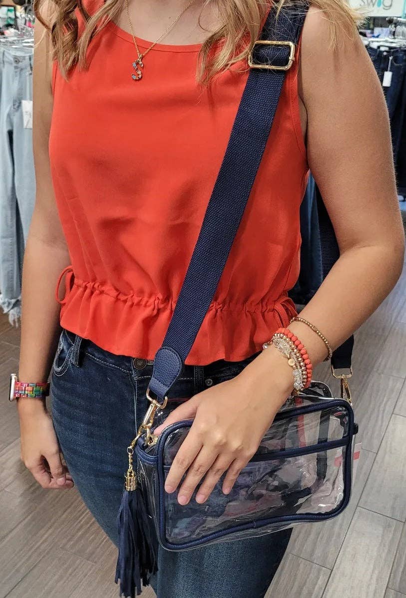 Personalized Game Day Clear Crossbody Bag