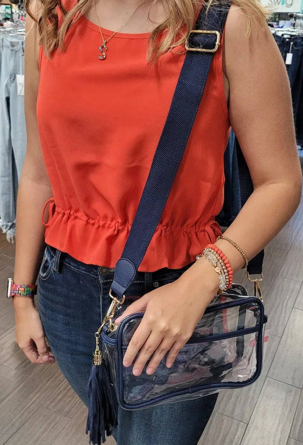 Personalized Game Day Clear Crossbody Bag