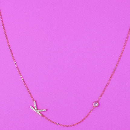Finest Shine Initial Sterling Silver Necklace
